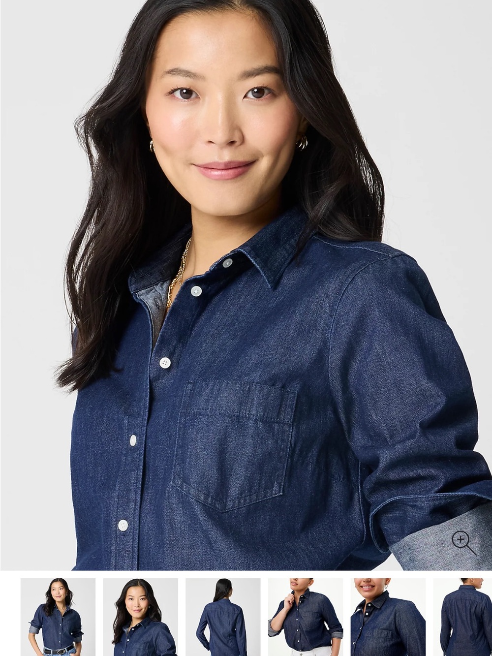 J. Crew Navy Blue Denim Button-Front Shirt